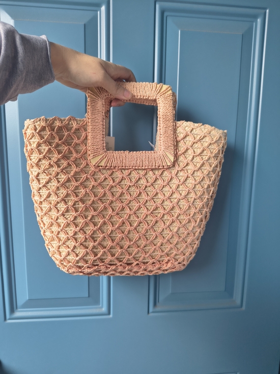 a new day Handbags - a new day PinkCrochet Square-Handle Tote Bag
